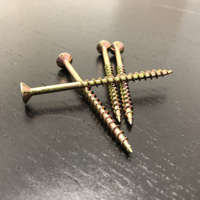 M4.0x75MM Yellow Zinc Construction Screw Countersunk Wood Screw Pozidriv Chipboard Screw