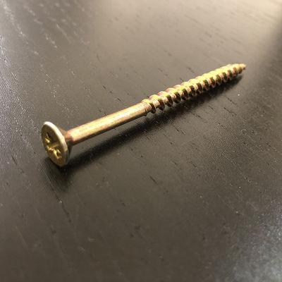 M4.0x75MM Yellow Zinc Construction Screw Countersunk Wood Screw Pozidriv Chipboard Screw