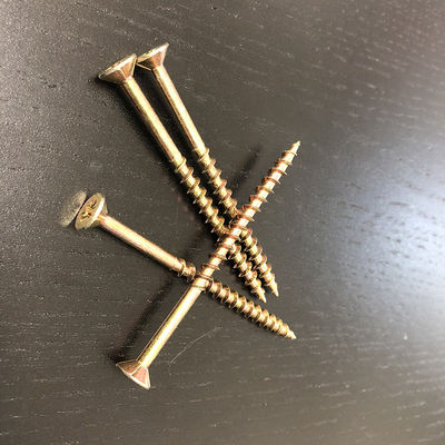M4.0x75MM Yellow Zinc Construction Screw Countersunk Wood Screw Pozidriv Chipboard Screw